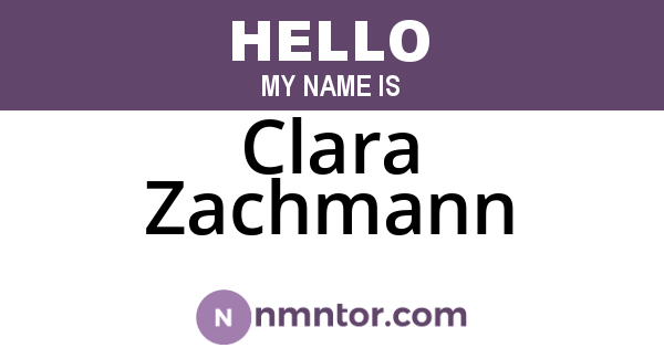 Clara Zachmann