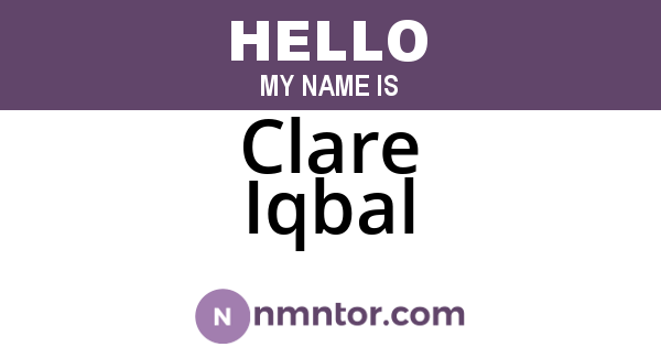 Clare Iqbal