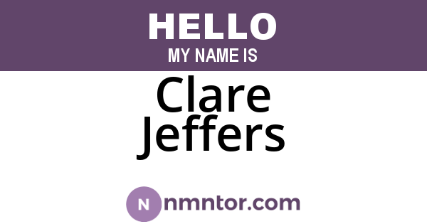 Clare Jeffers