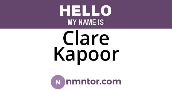 Clare Kapoor