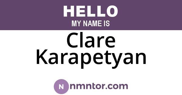 Clare Karapetyan