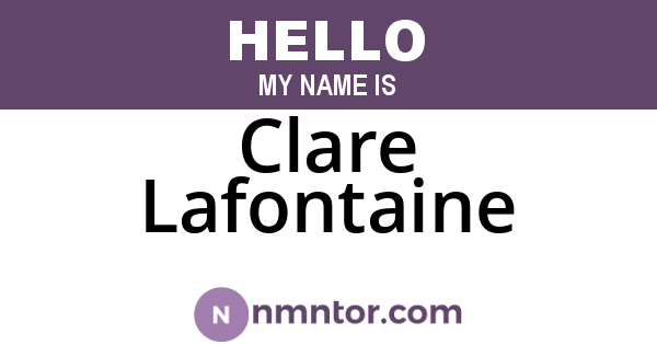 Clare Lafontaine