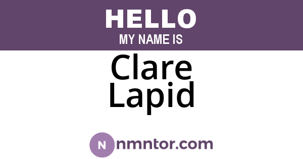 Clare Lapid