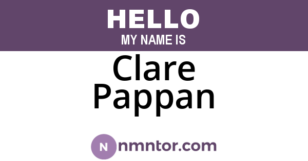 Clare Pappan