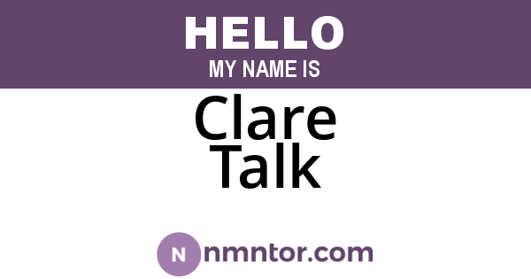 Clare Talk