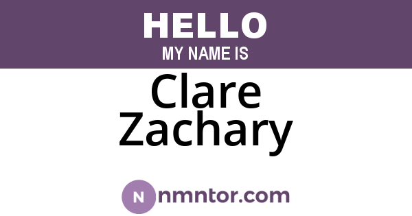 Clare Zachary