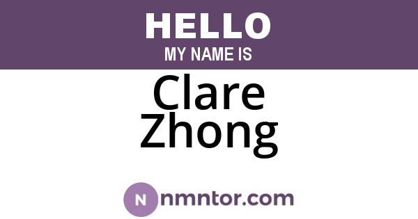 Clare Zhong