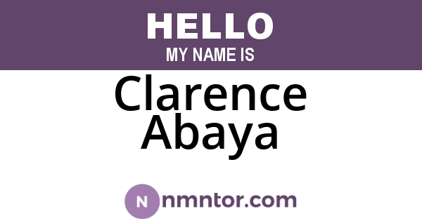 Clarence Abaya