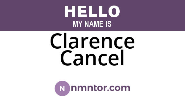 Clarence Cancel