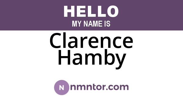 Clarence Hamby
