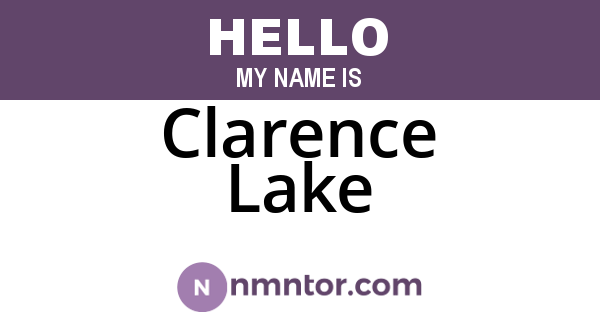 Clarence Lake