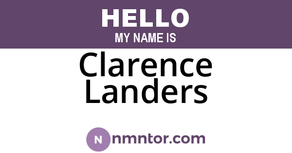 Clarence Landers