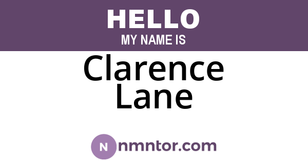 Clarence Lane