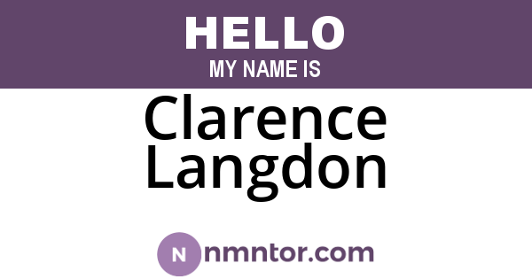 Clarence Langdon