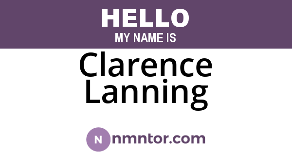 Clarence Lanning