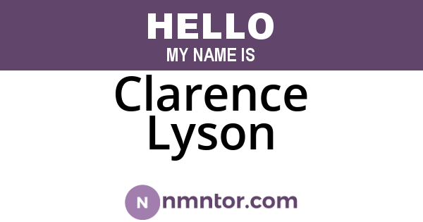Clarence Lyson