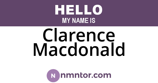 Clarence Macdonald