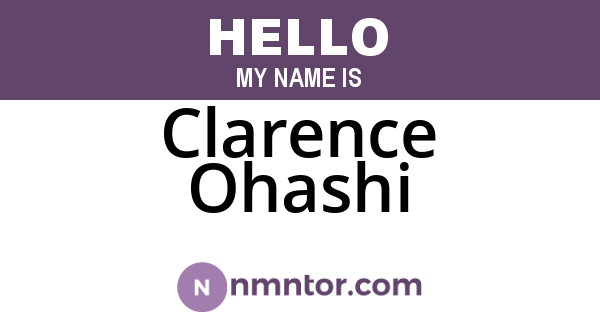 Clarence Ohashi