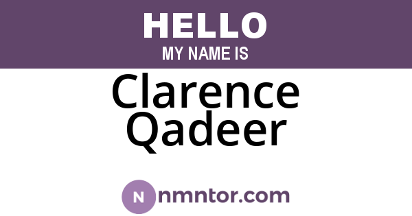 Clarence Qadeer