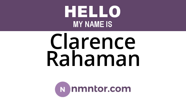 Clarence Rahaman