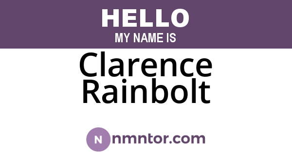 Clarence Rainbolt
