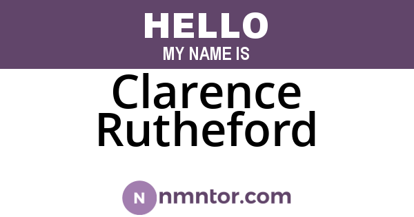 Clarence Rutheford