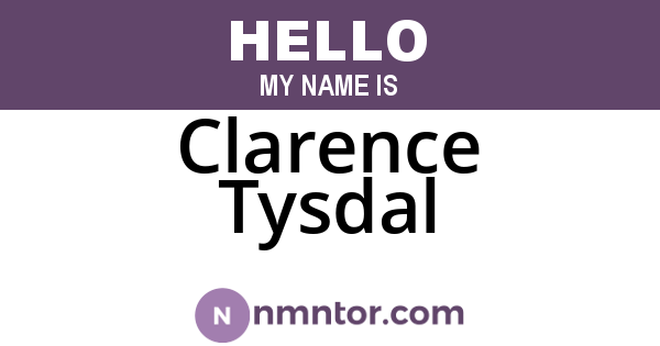 Clarence Tysdal