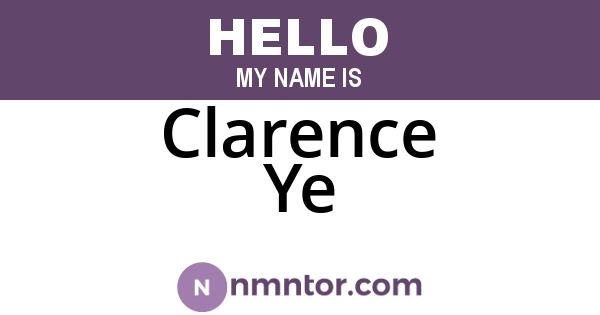 Clarence Ye