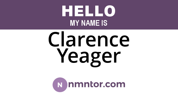 Clarence Yeager