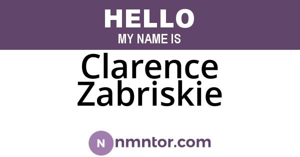 Clarence Zabriskie