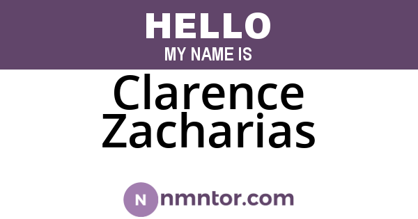 Clarence Zacharias