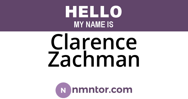 Clarence Zachman