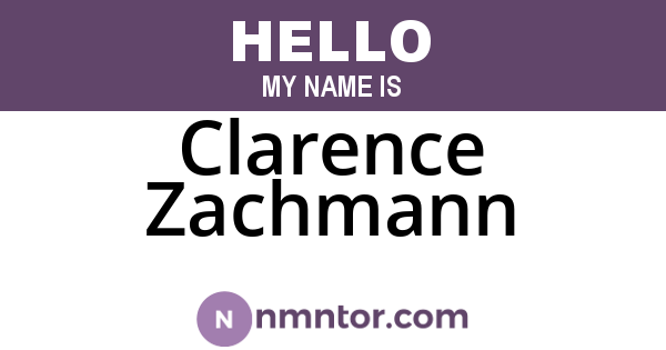Clarence Zachmann