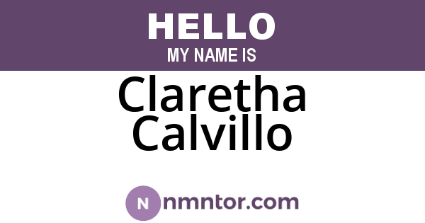 Claretha Calvillo