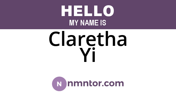 Claretha Yi