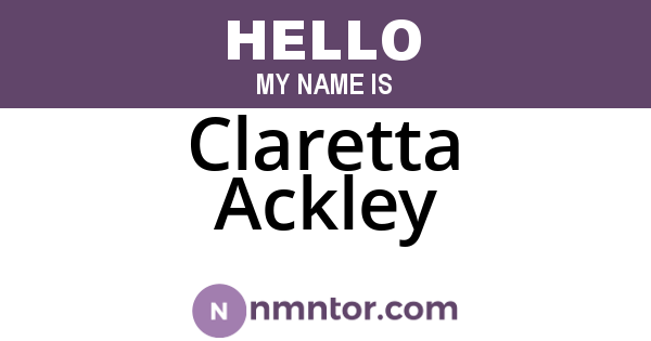 Claretta Ackley