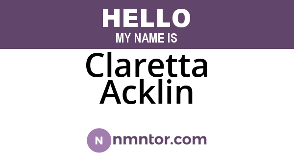 Claretta Acklin