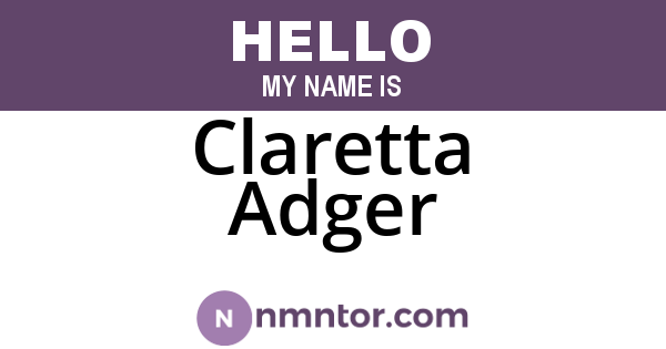 Claretta Adger