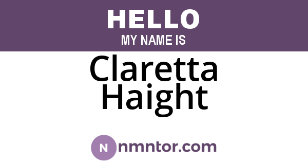 Claretta Haight