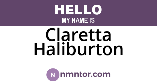 Claretta Haliburton