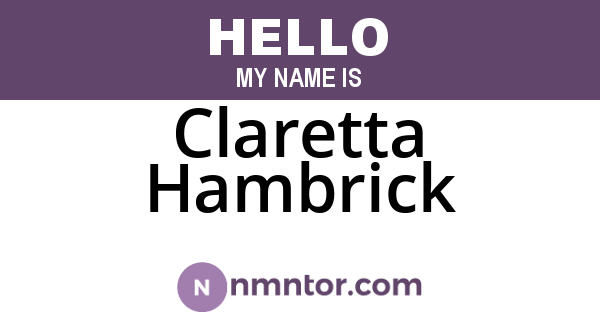 Claretta Hambrick