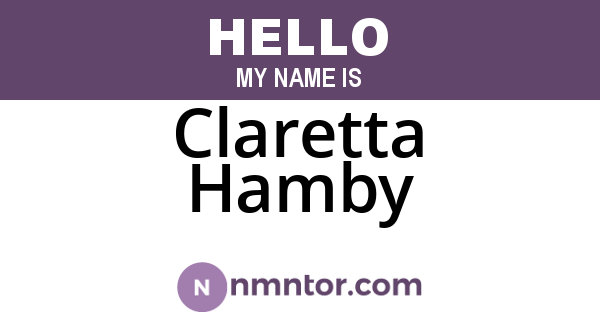 Claretta Hamby