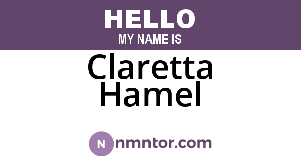 Claretta Hamel