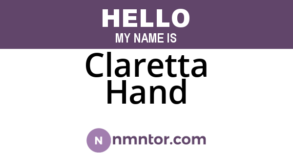 Claretta Hand