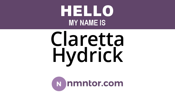 Claretta Hydrick