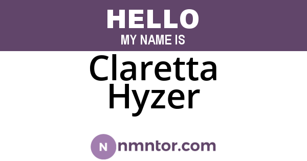 Claretta Hyzer