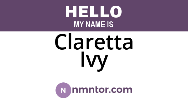 Claretta Ivy