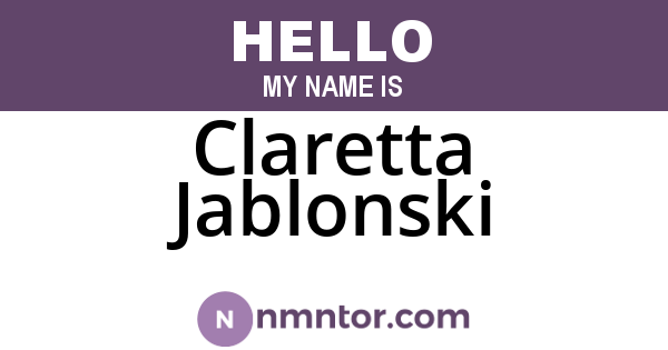 Claretta Jablonski