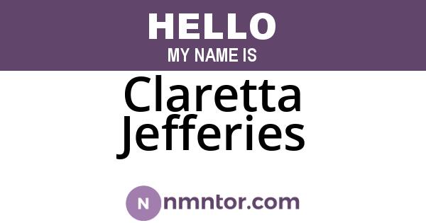 Claretta Jefferies