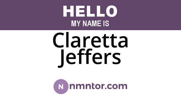 Claretta Jeffers